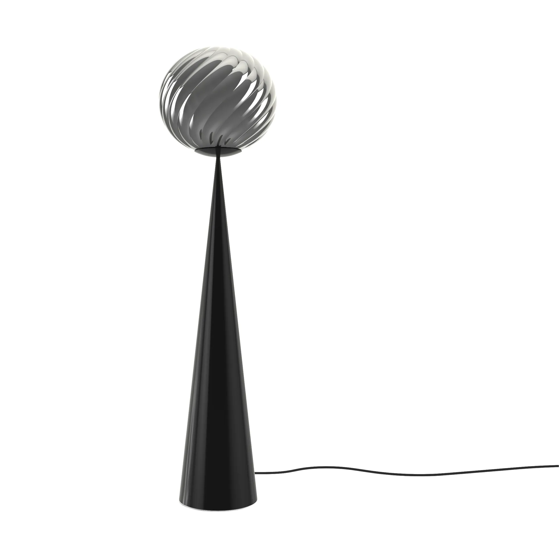 Lámpara de pie Whirl cone fat, Plateado-negro Tom Dixon