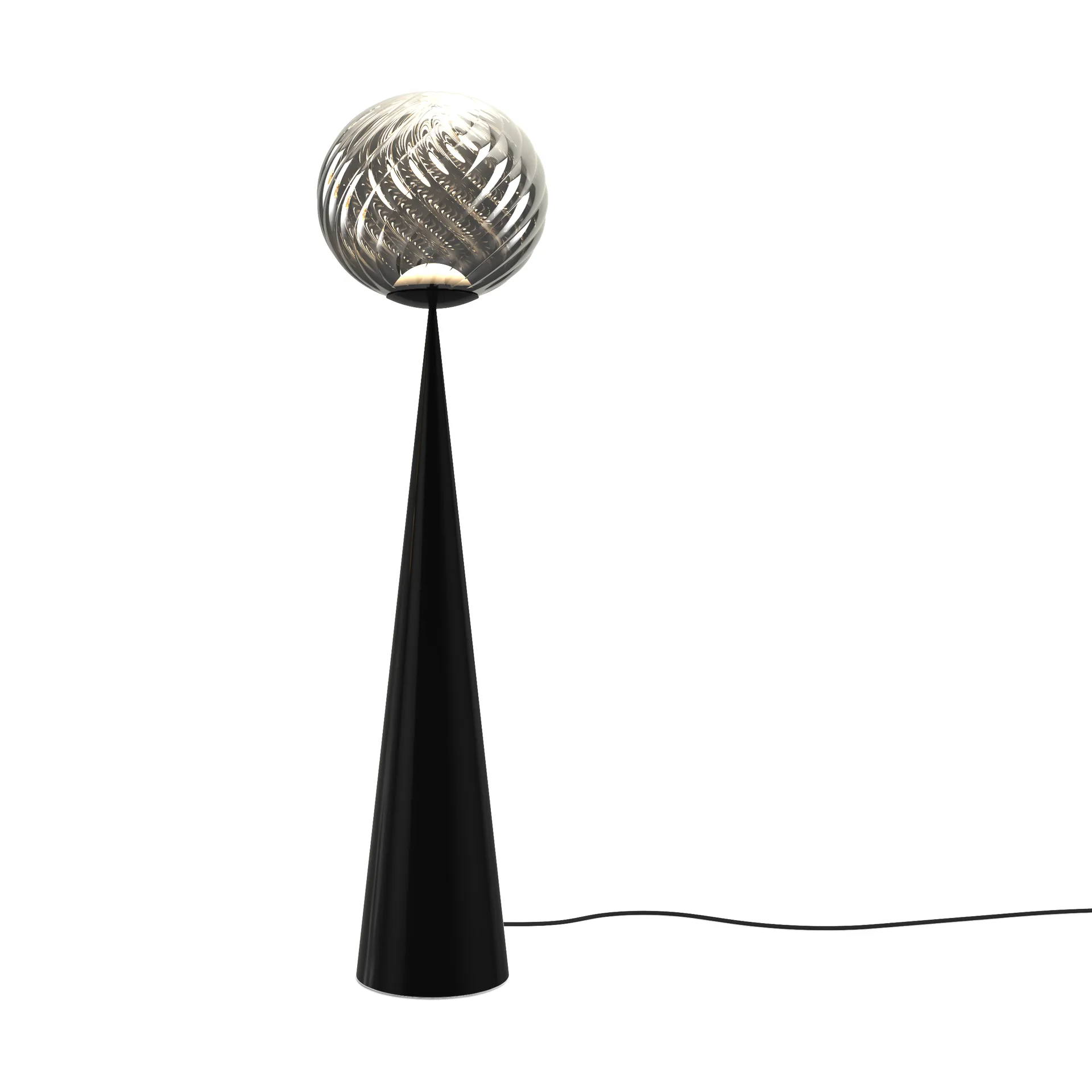 Lámpara de pie Whirl cone fat, Plateado-negro Tom Dixon