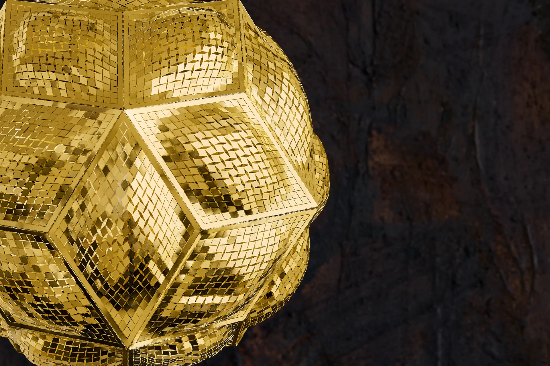 Lámpara de techo Puff Pendant Ø45 cm, Latón Tom Dixon