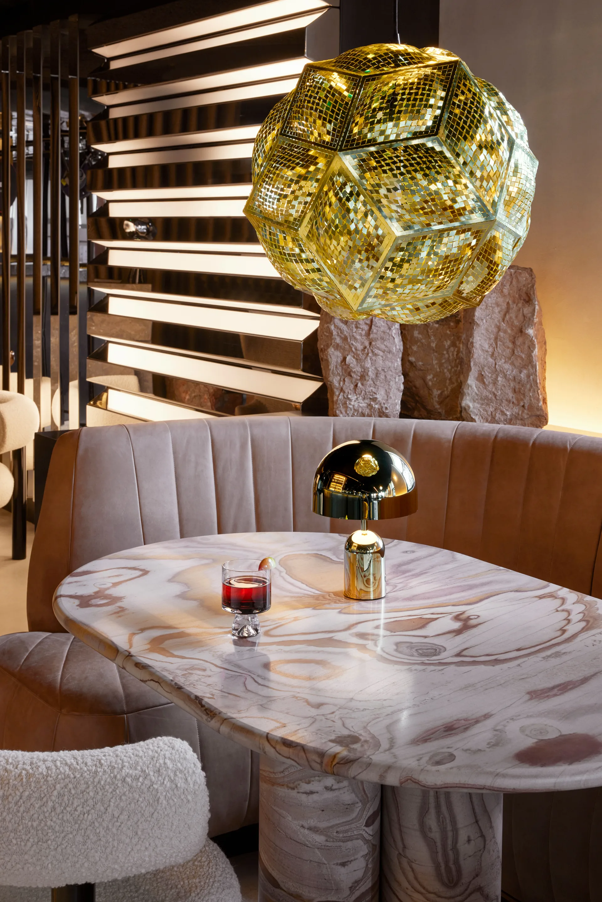 Lámpara de techo Puff Pendant Ø45 cm, Latón Tom Dixon