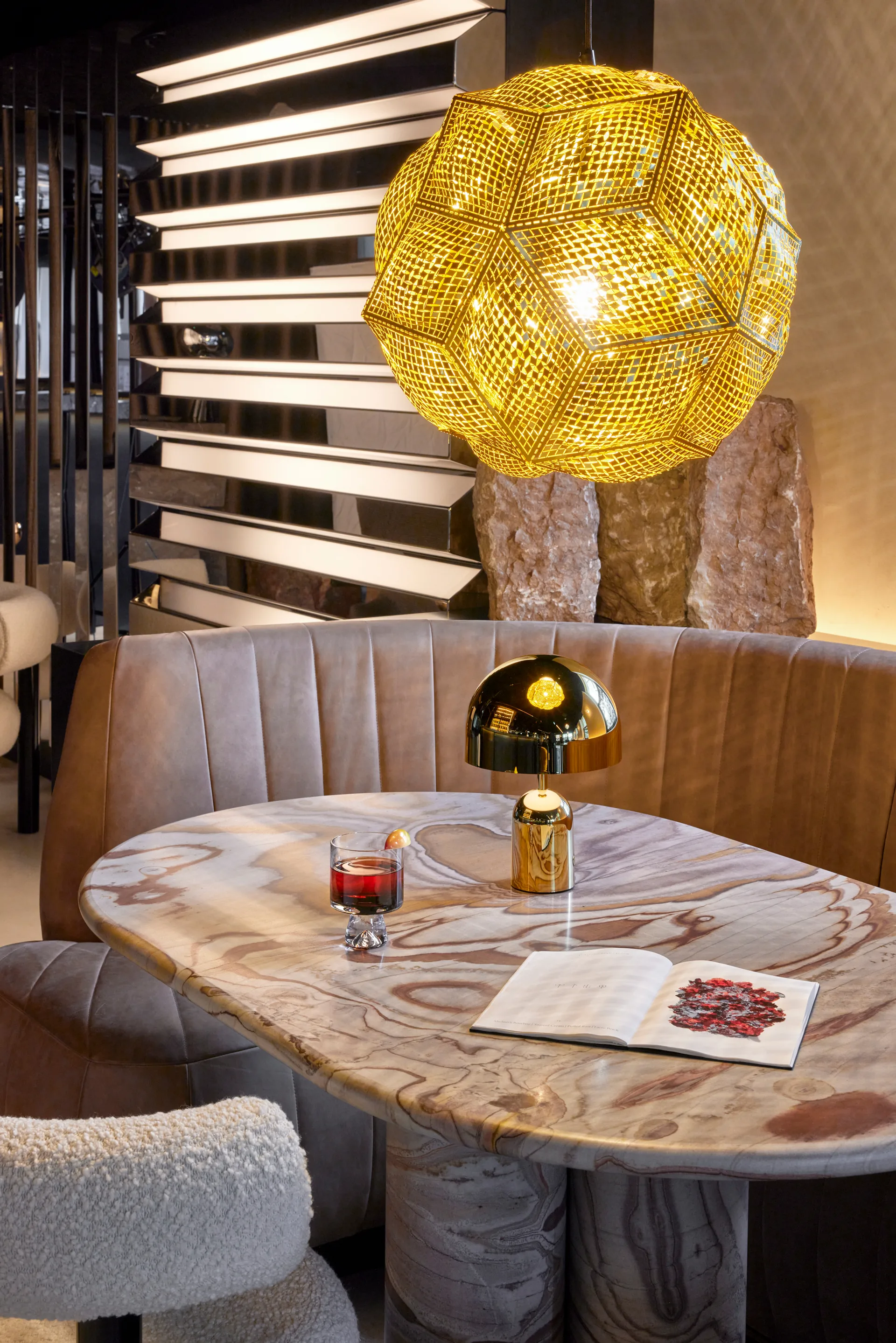 Lámpara de techo Puff Pendant Ø45 cm, Latón Tom Dixon