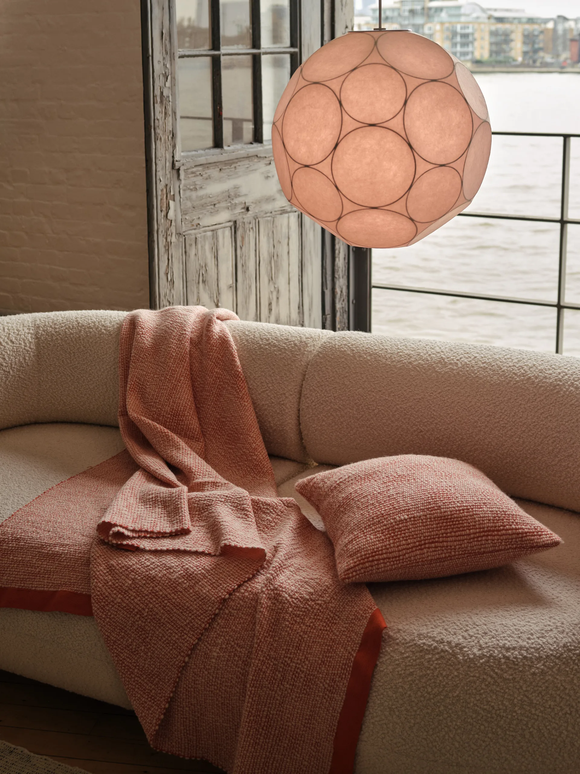 Manta Thread 140x180 cm, Naranja y blanco Tom Dixon
