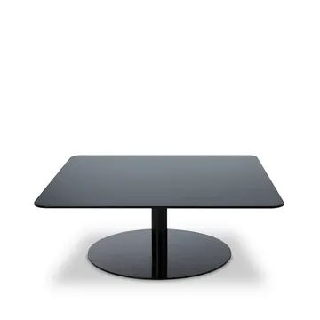 Mesa de centro Flash 80x80 cm - Cristal espejo negro - soporte negro - Tom Dixon