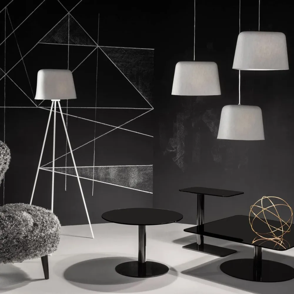 Mesa de centro Flash redonda, Soporte negro-negro Tom Dixon