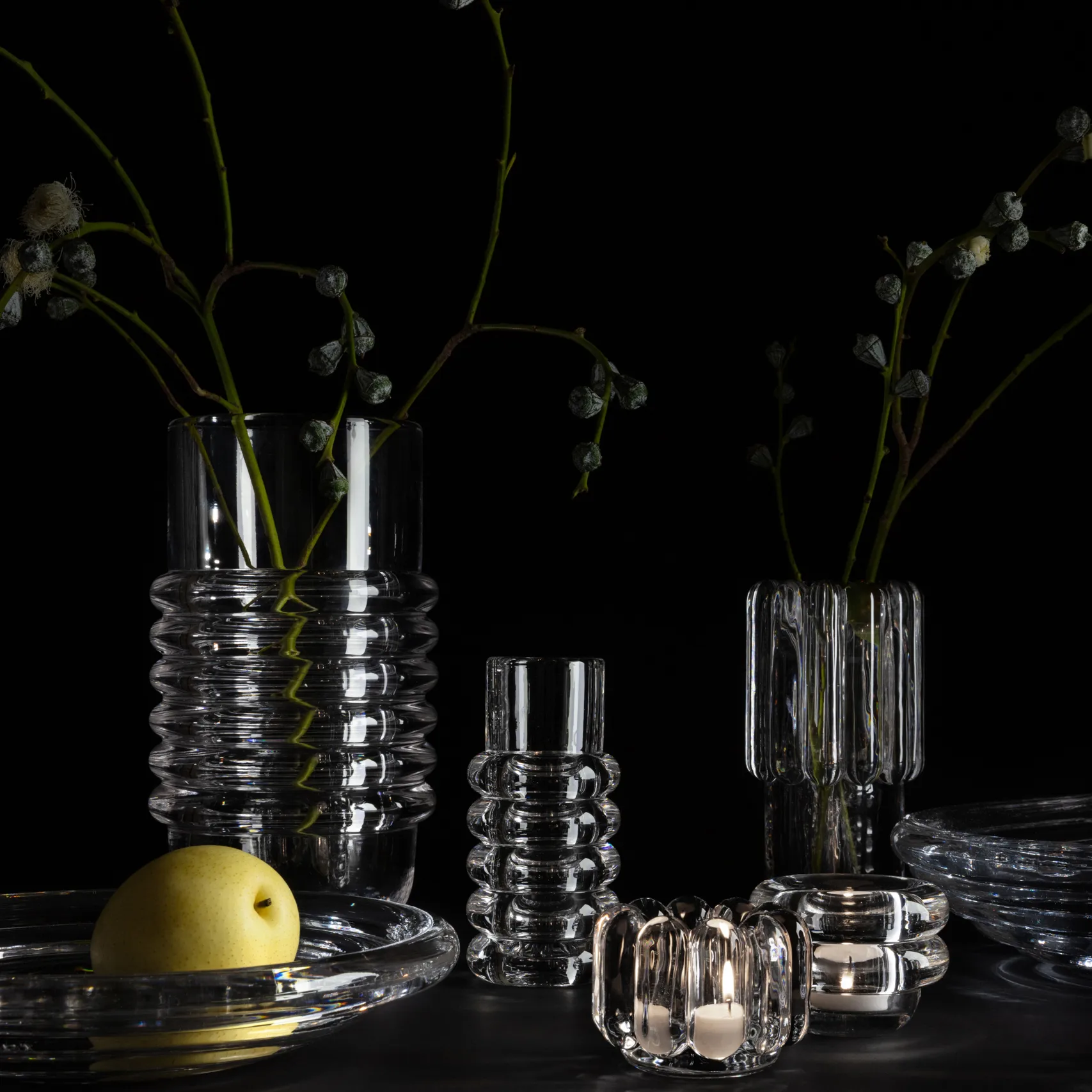 Portavelas Press vertical, Transparente Tom Dixon