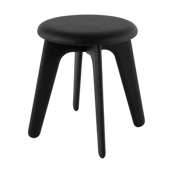 Puf Slab 45x55 cm - Fresno negro-piel negra - Tom Dixon