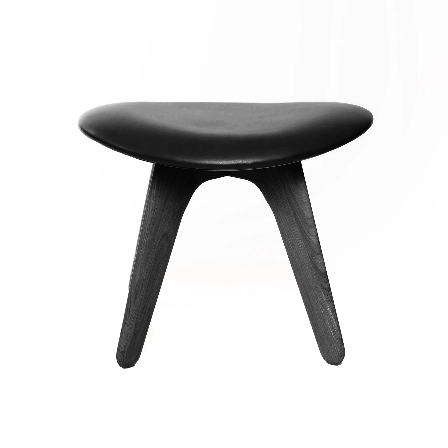 Puf Slab 45x55 cm, Fresno negro-piel negra Tom Dixon