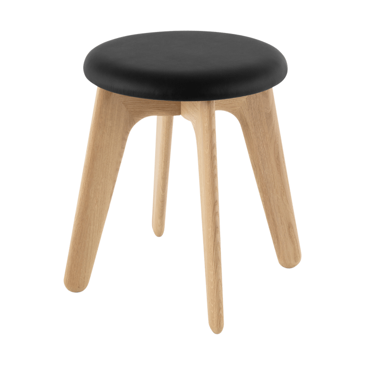 Puf Slab 45x55 cm - Roble natural-cuero negro - Tom Dixon