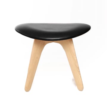 Puf Slab 45x55 cm - Roble natural-cuero negro - Tom Dixon