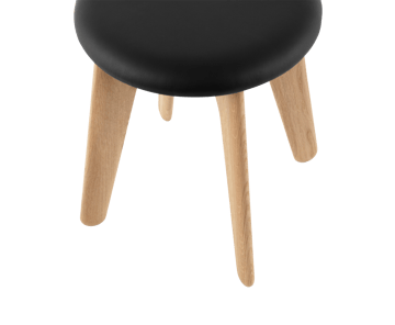 Puf Slab 45x55 cm - Roble natural-cuero negro - Tom Dixon