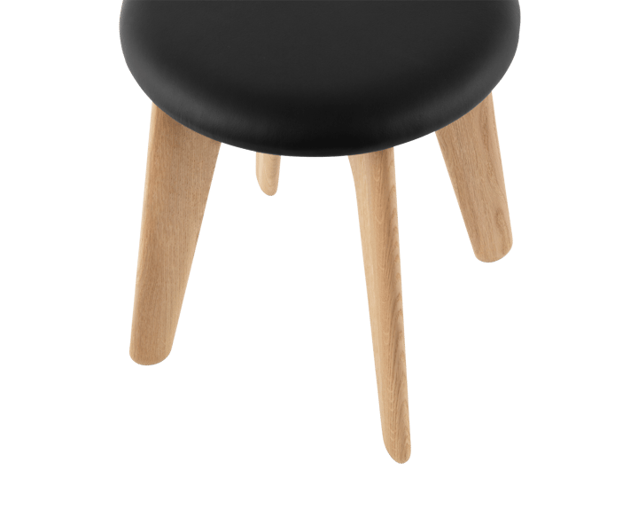 Puf Slab 45x55 cm, Roble natural-cuero negro Tom Dixon