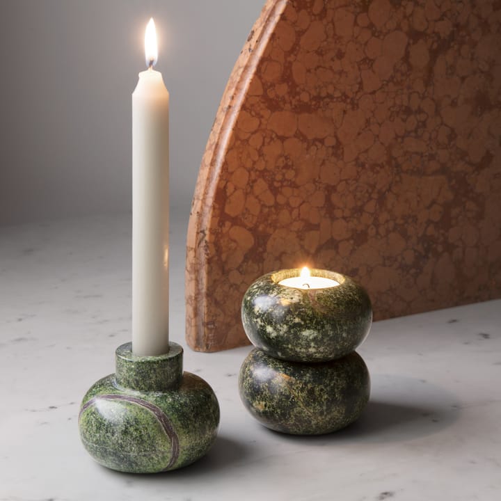 Set de 3 portavelas Rock Tealights - verde - Tom Dixon