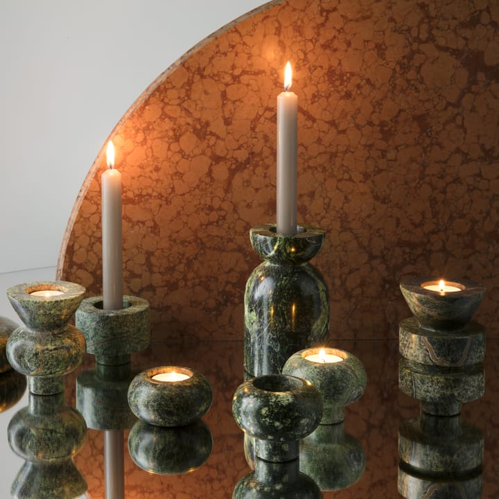 Set de 3 portavelas Rock Tealights - verde - Tom Dixon