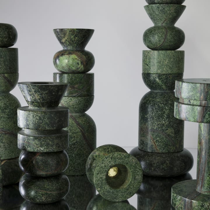 Set de 3 portavelas Rock Tealights - verde - Tom Dixon