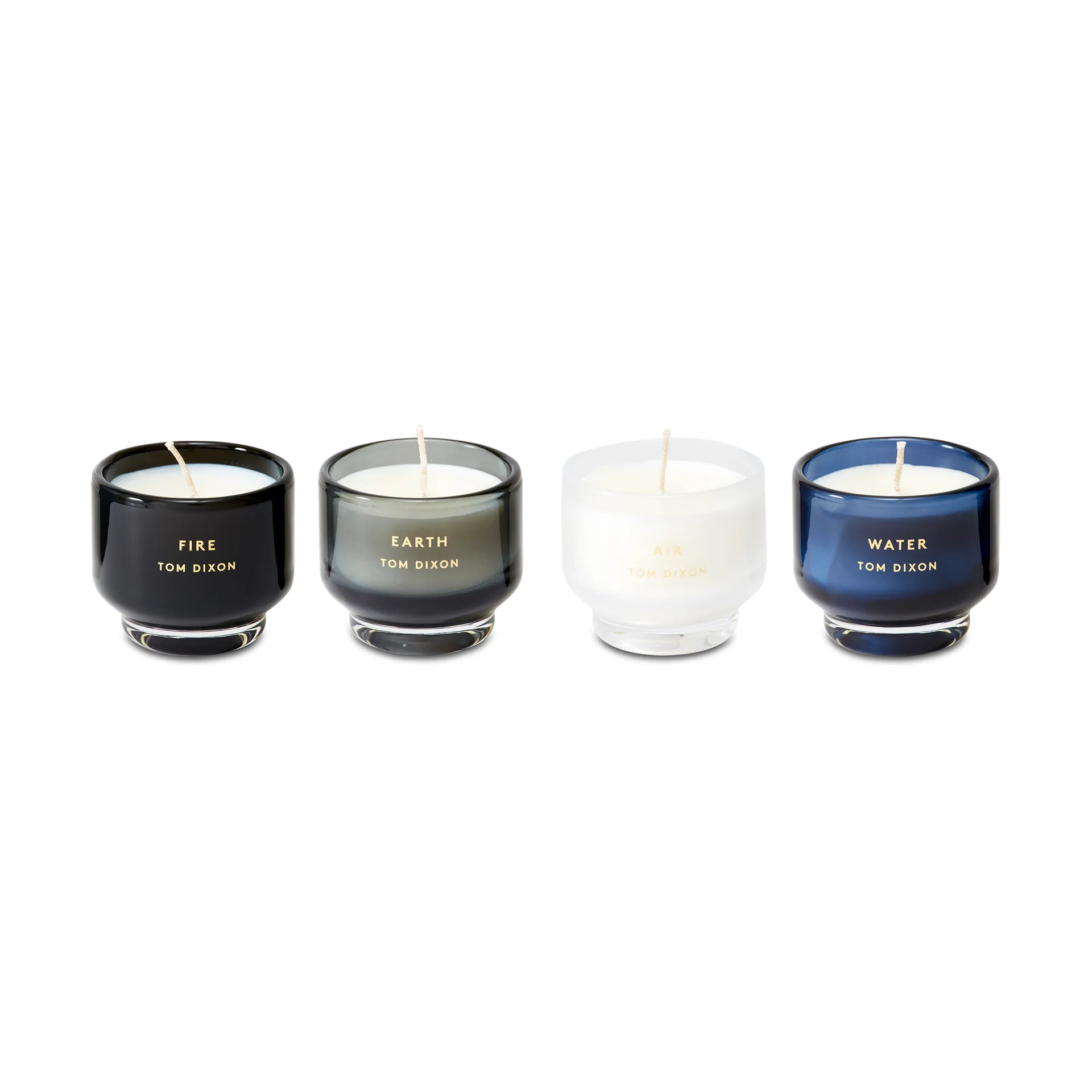 Set de regalo de 4 velas perfumadas Elements, Aire/Fuego/Agua/Tierra Tom Dixon