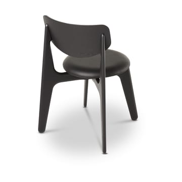 Silla de comedor Slab con asiento tapizado - Roble negro-cuero negro - Tom Dixon