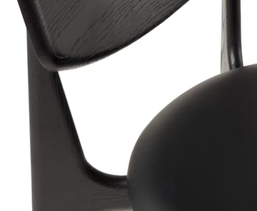 Silla de comedor Slab con asiento tapizado - Roble negro-cuero negro - Tom Dixon