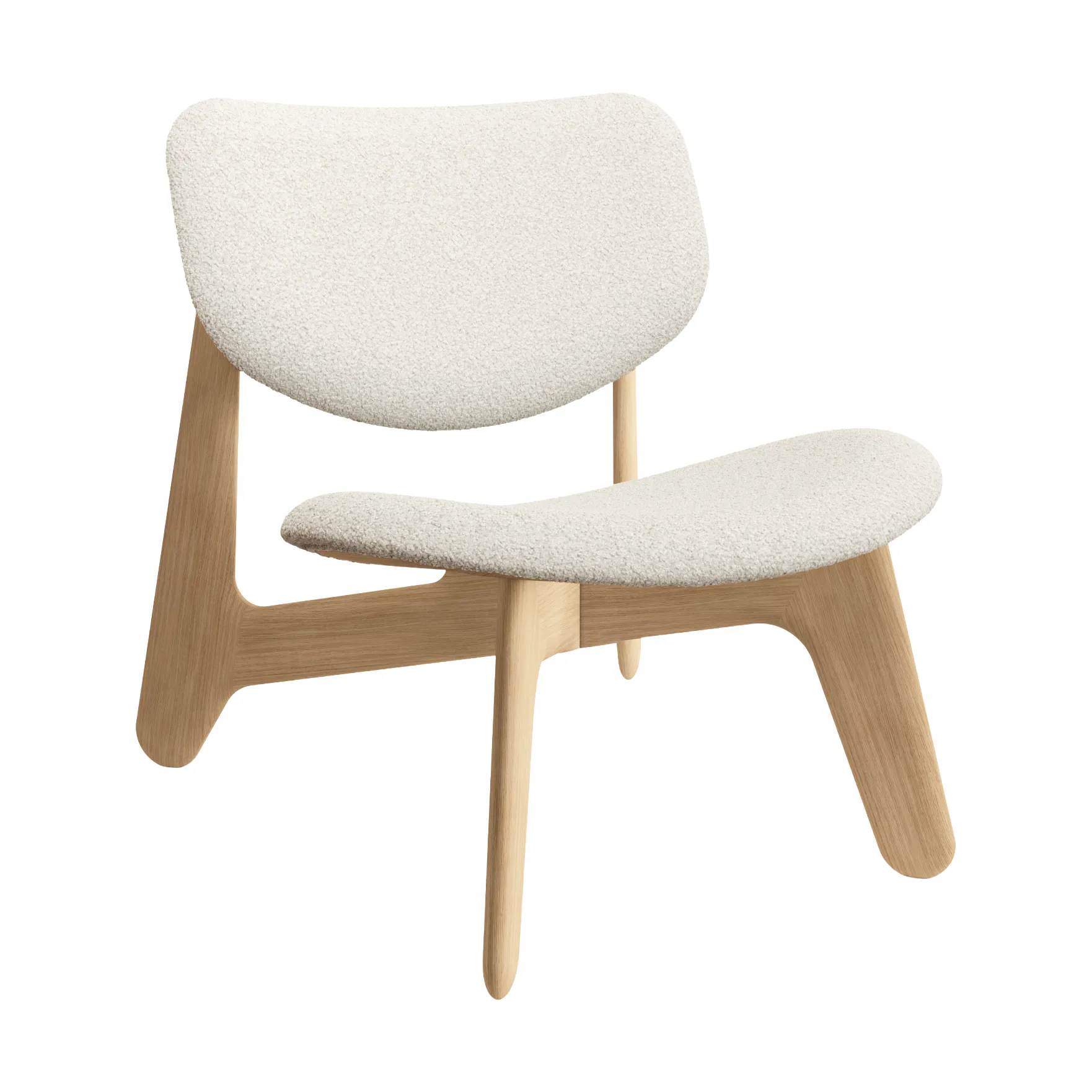 Sillón lounge Slab con asiento tapizado, Roble natural cepillado-Elle 0200 CMHR Natural Tom Dixon