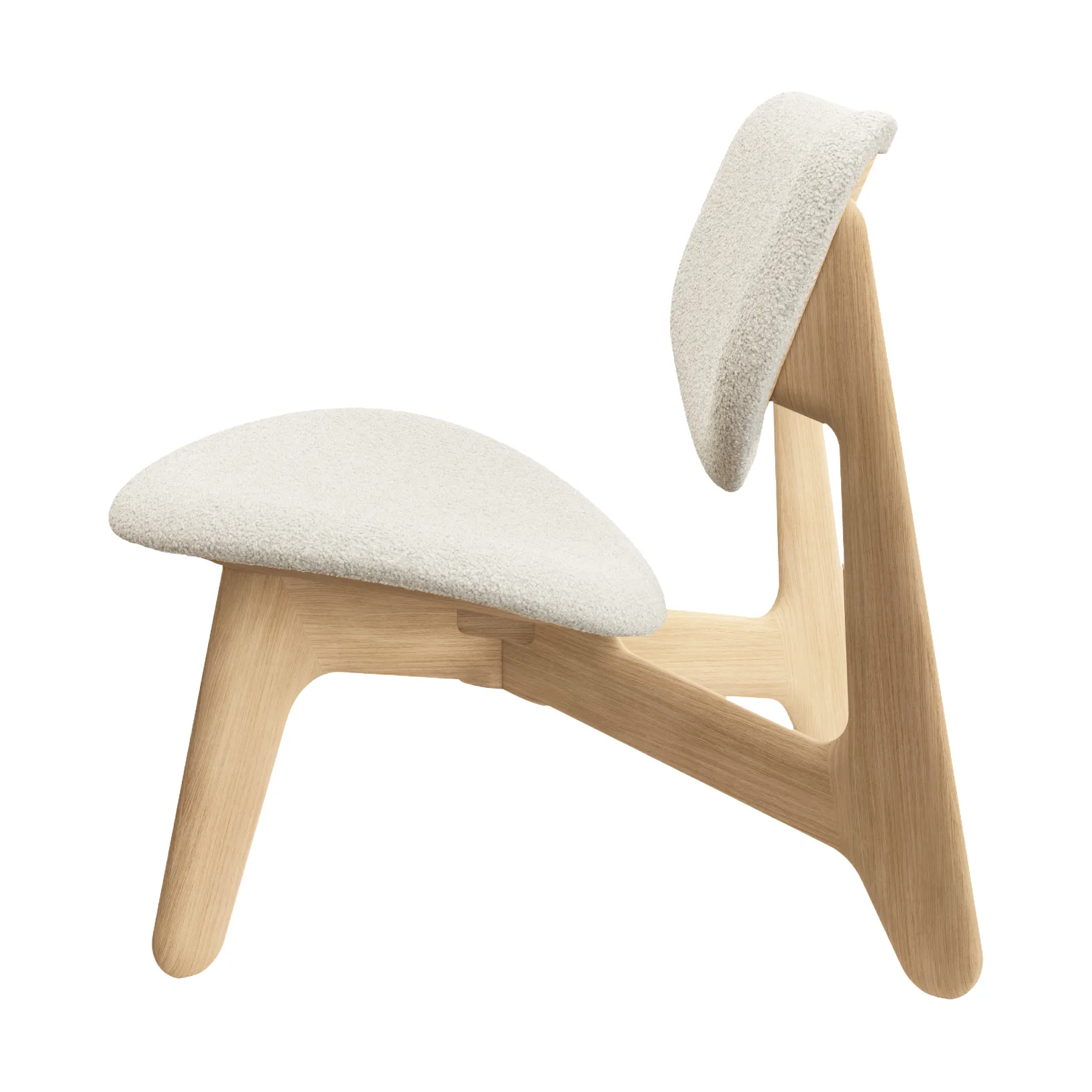 Sillón lounge Slab con asiento tapizado, Roble natural cepillado-Elle 0200 CMHR Natural Tom Dixon