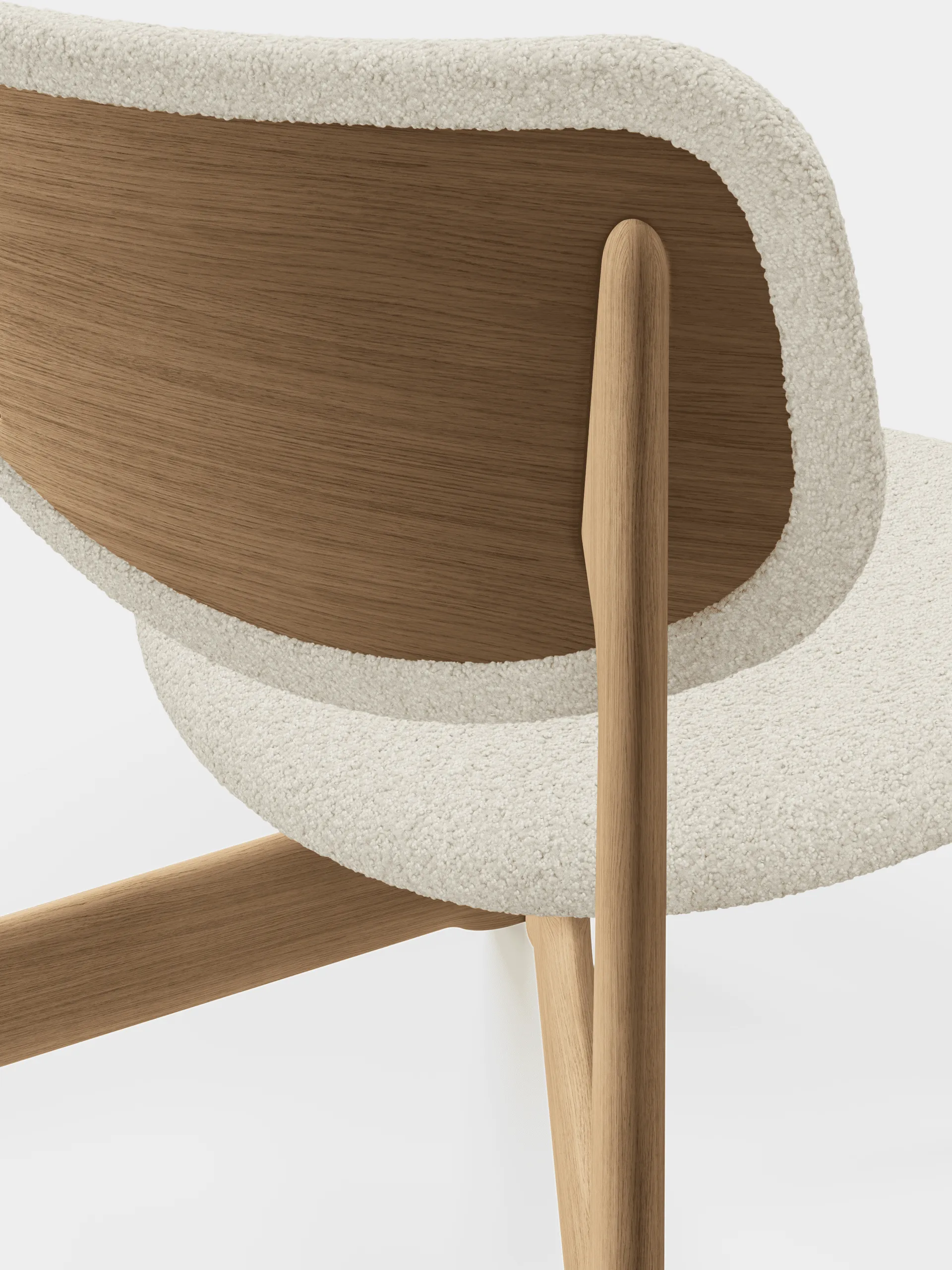 Sillón lounge Slab con asiento tapizado, Roble natural cepillado-Elle 0200 CMHR Natural Tom Dixon