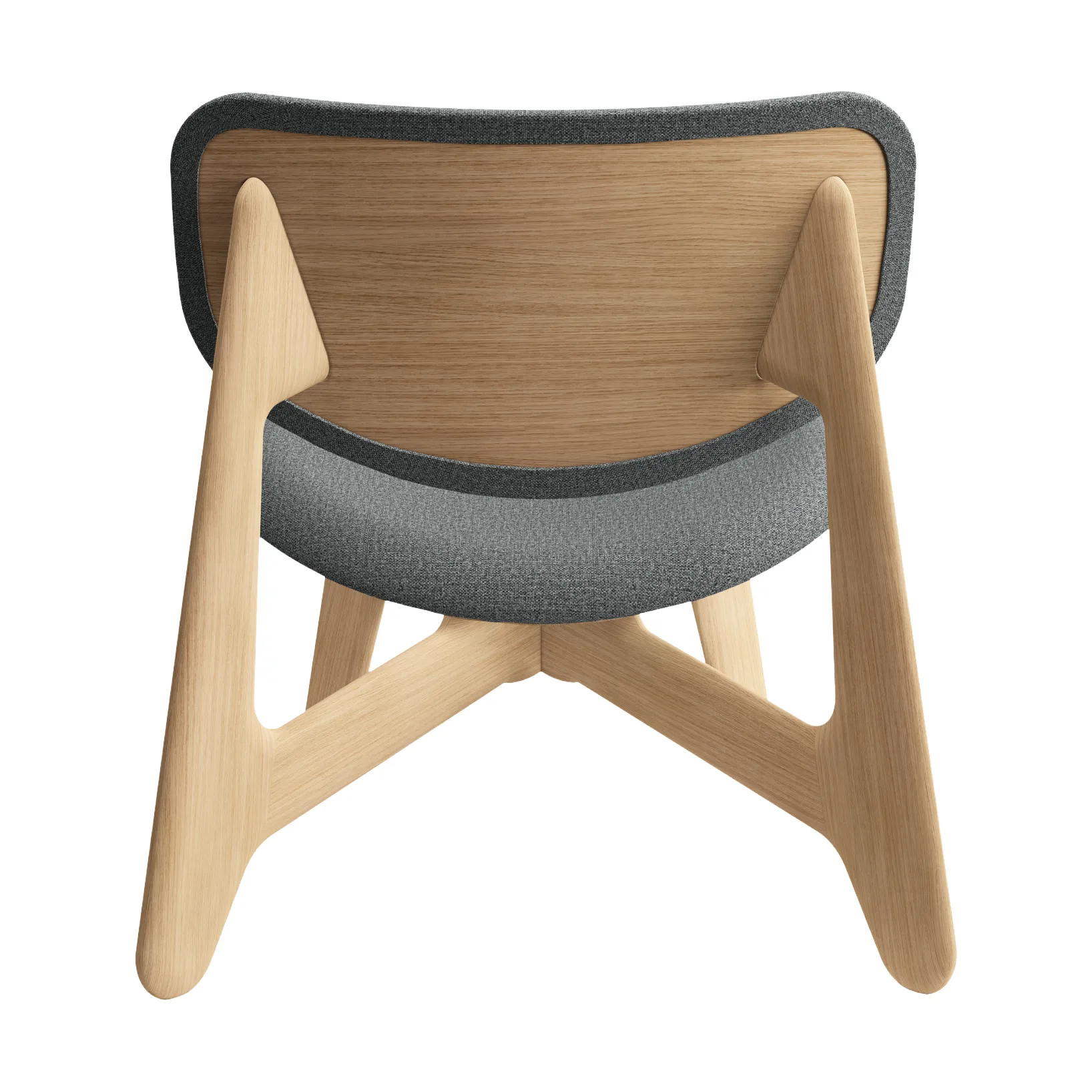 Sillón lounge Slab con asiento tapizado, Roble natural cepillado-Hallingdal 0130 gris medio Tom Dixon