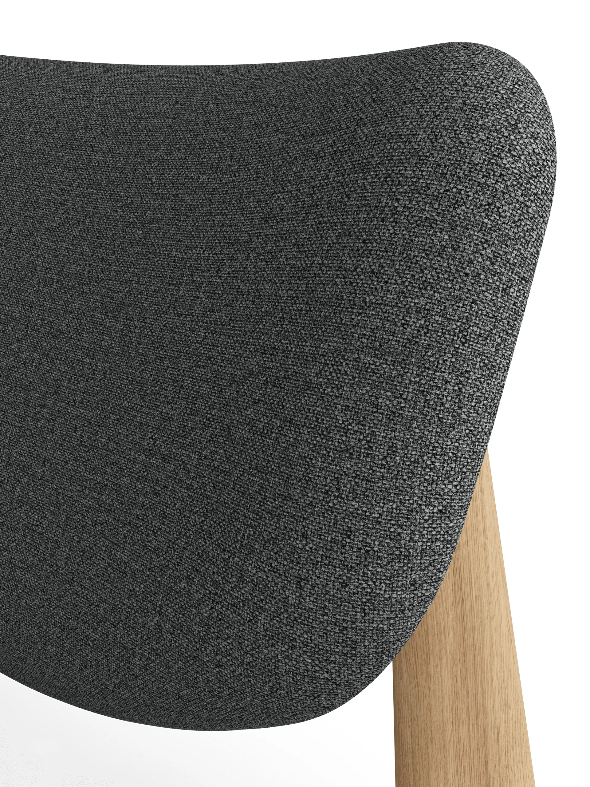 Sillón lounge Slab con asiento tapizado, Roble natural cepillado-Hallingdal 0130 gris medio Tom Dixon