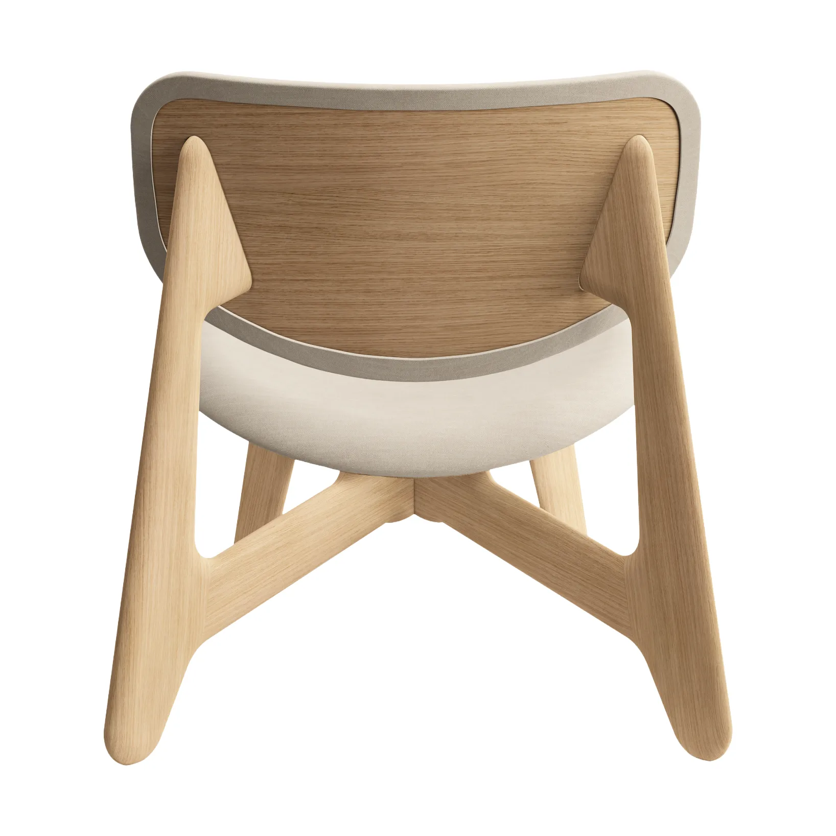 Sillón lounge Slab con asiento tapizado, Roble natural cepillado-Linara 05 CMHR Crema Tom Dixon