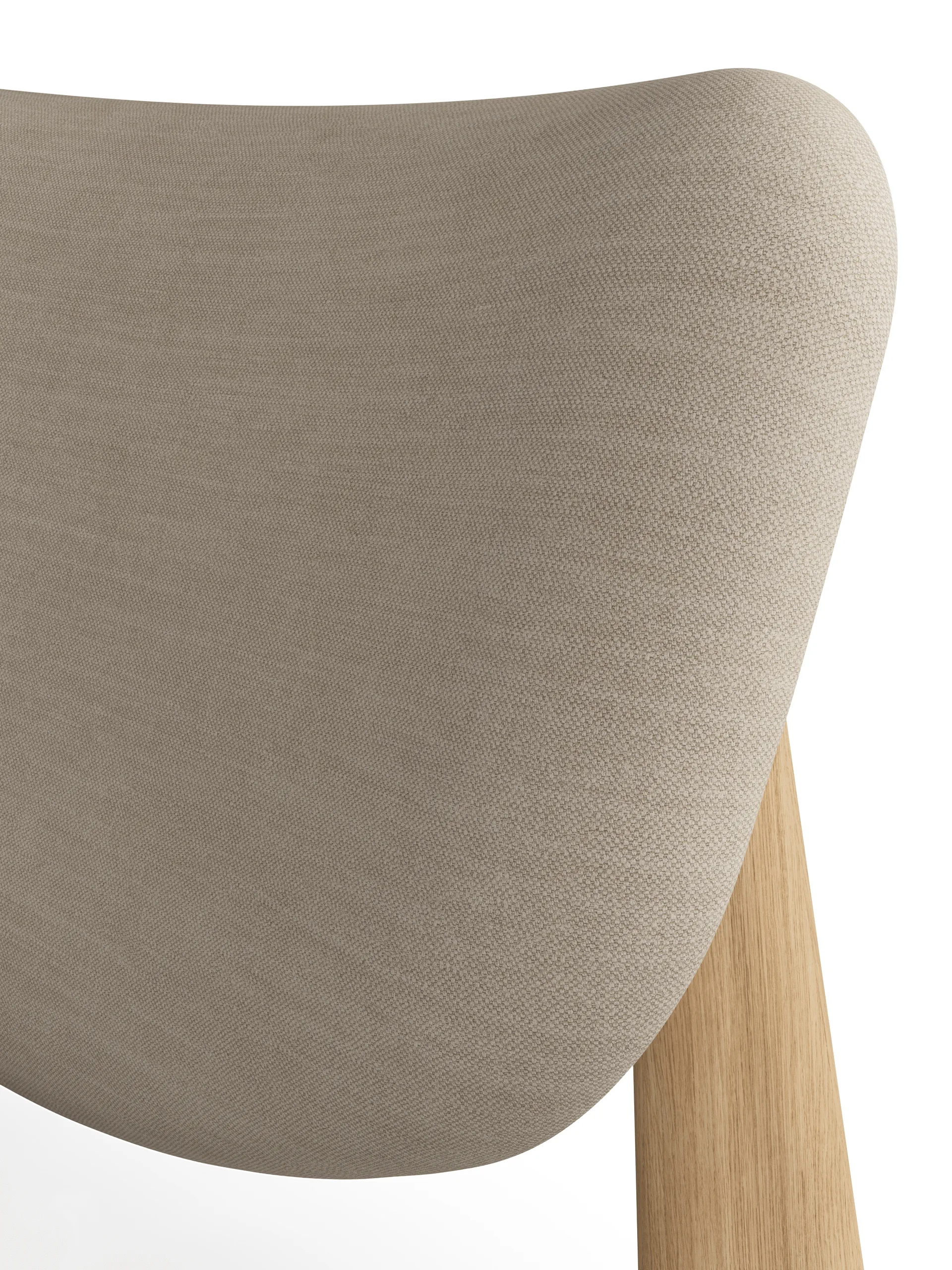 Sillón lounge Slab con asiento tapizado, Roble natural cepillado-Linara 05 CMHR Crema Tom Dixon