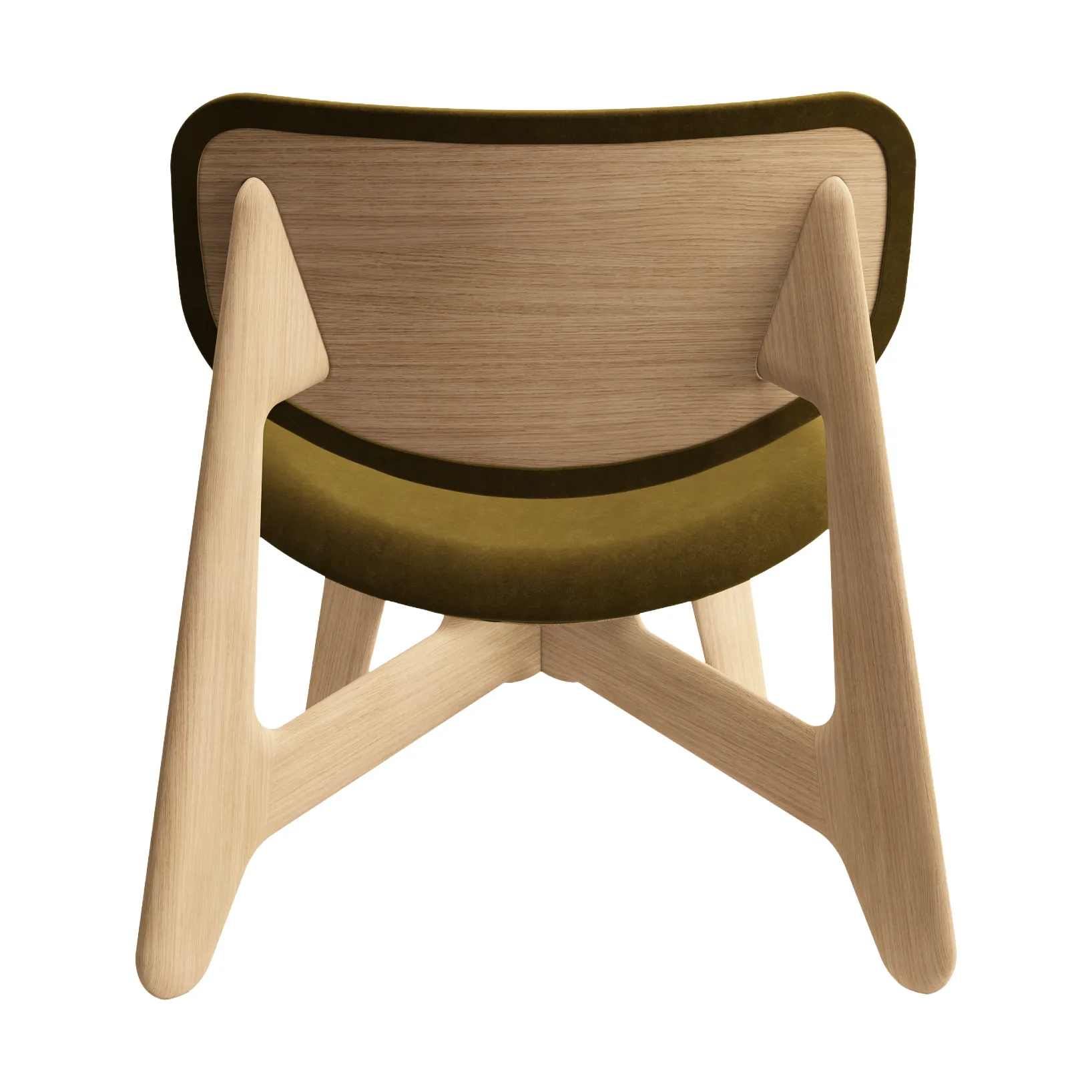 Sillón lounge Slab con asiento tapizado, Roble natural cepillado-Royal 0162 CMHR Caqui Tom Dixon