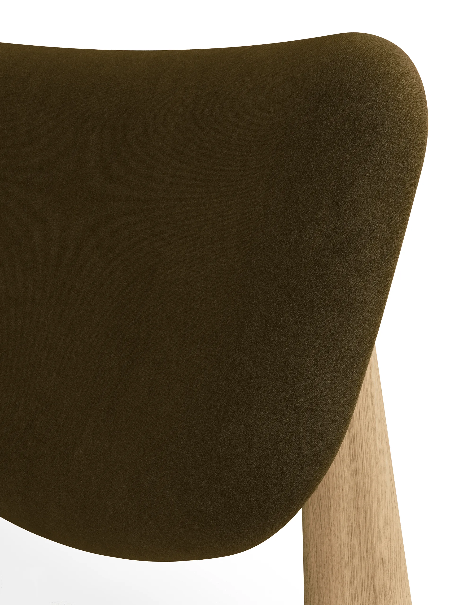 Sillón lounge Slab con asiento tapizado, Roble natural cepillado-Royal 0162 CMHR Caqui Tom Dixon