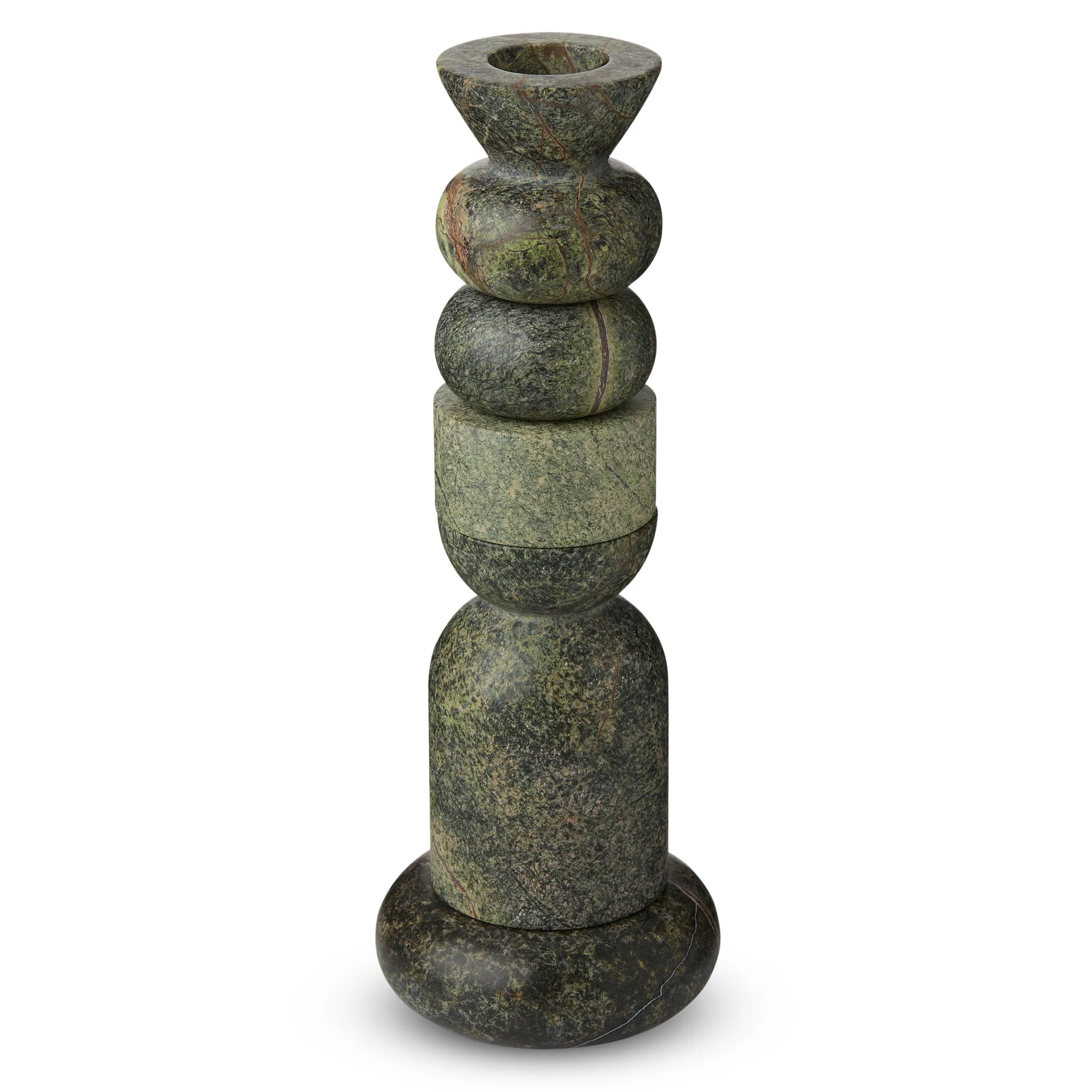 Stone Stacking candelabro de 5 piezas, Verde Tom Dixon