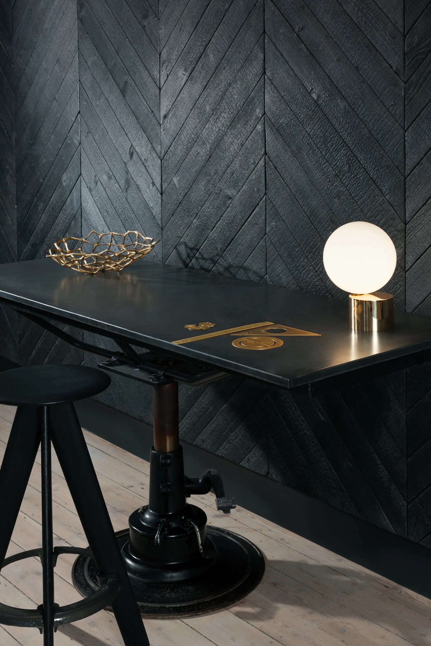 Taburete de bar Slab 76 cm, Roble negro Tom Dixon
