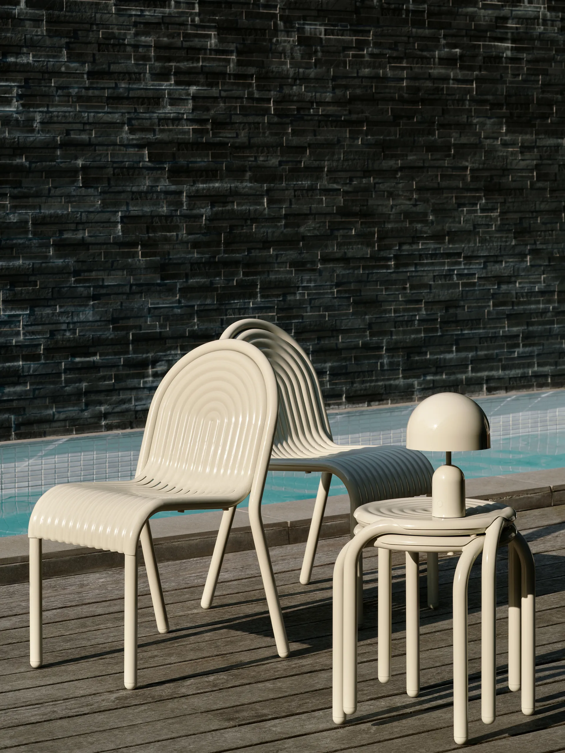 Taburete Groove 45 cm, Masilla Tom Dixon