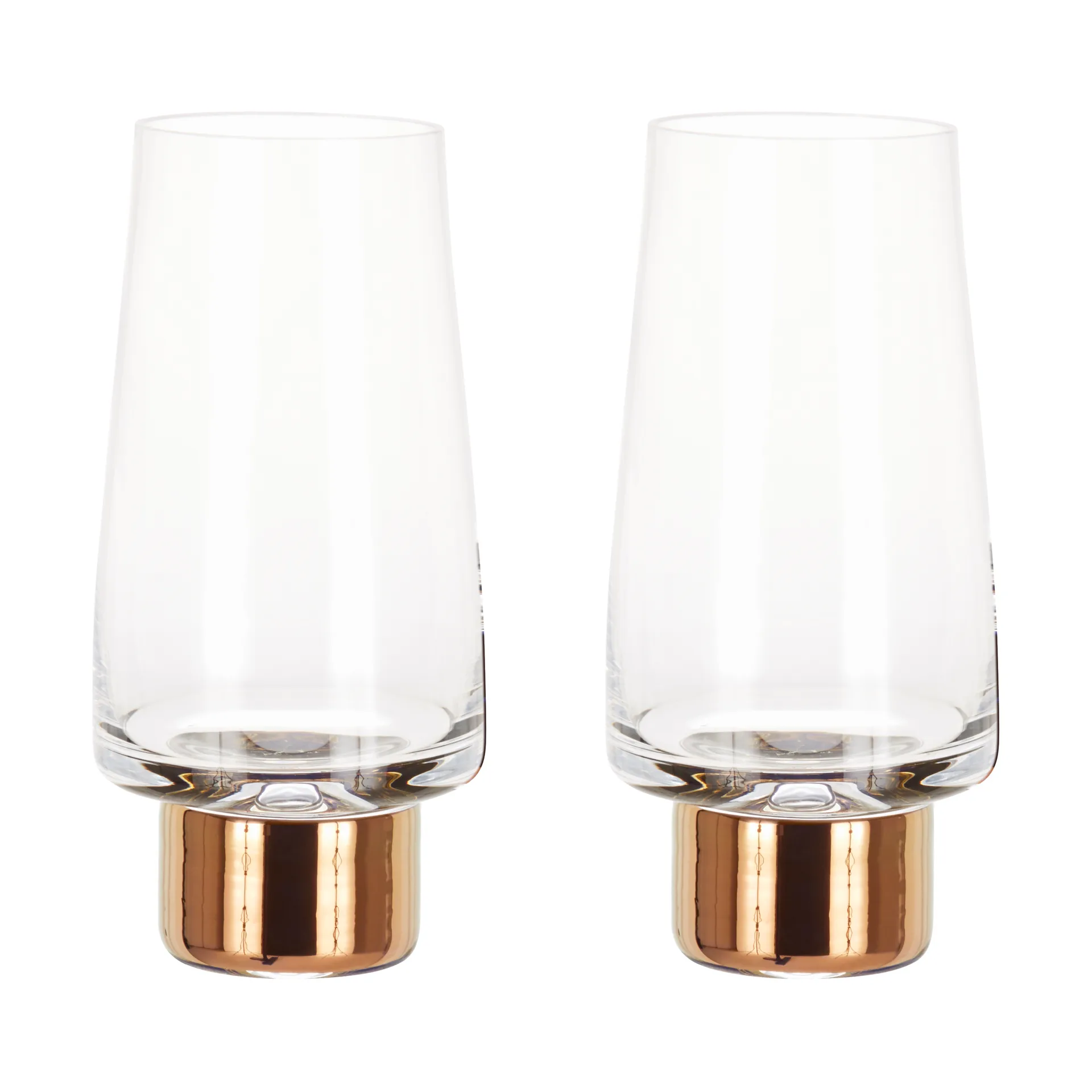 Vaso Tank High Ball 38 cl pack de 2, Transparente-cobre Tom Dixon