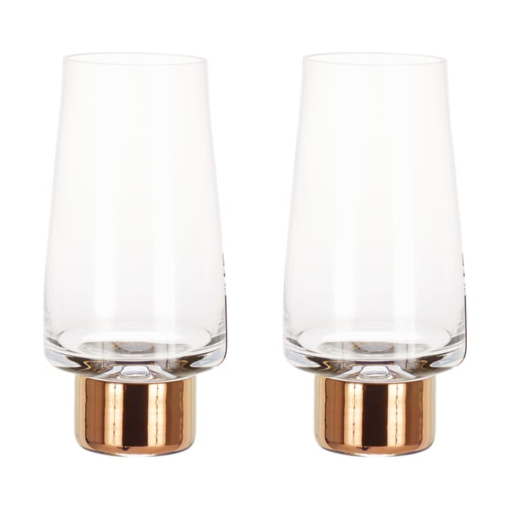 Vaso Tank High Ball 38 cl pack de 2 - Transparente-cobre - Tom Dixon