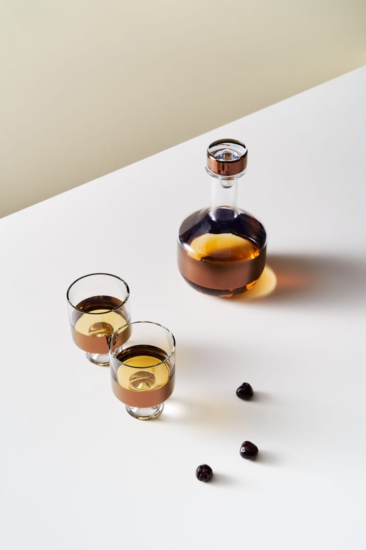 Vaso Tank Low Ball  24 cl pack de 2, Transparente-cobre Tom Dixon