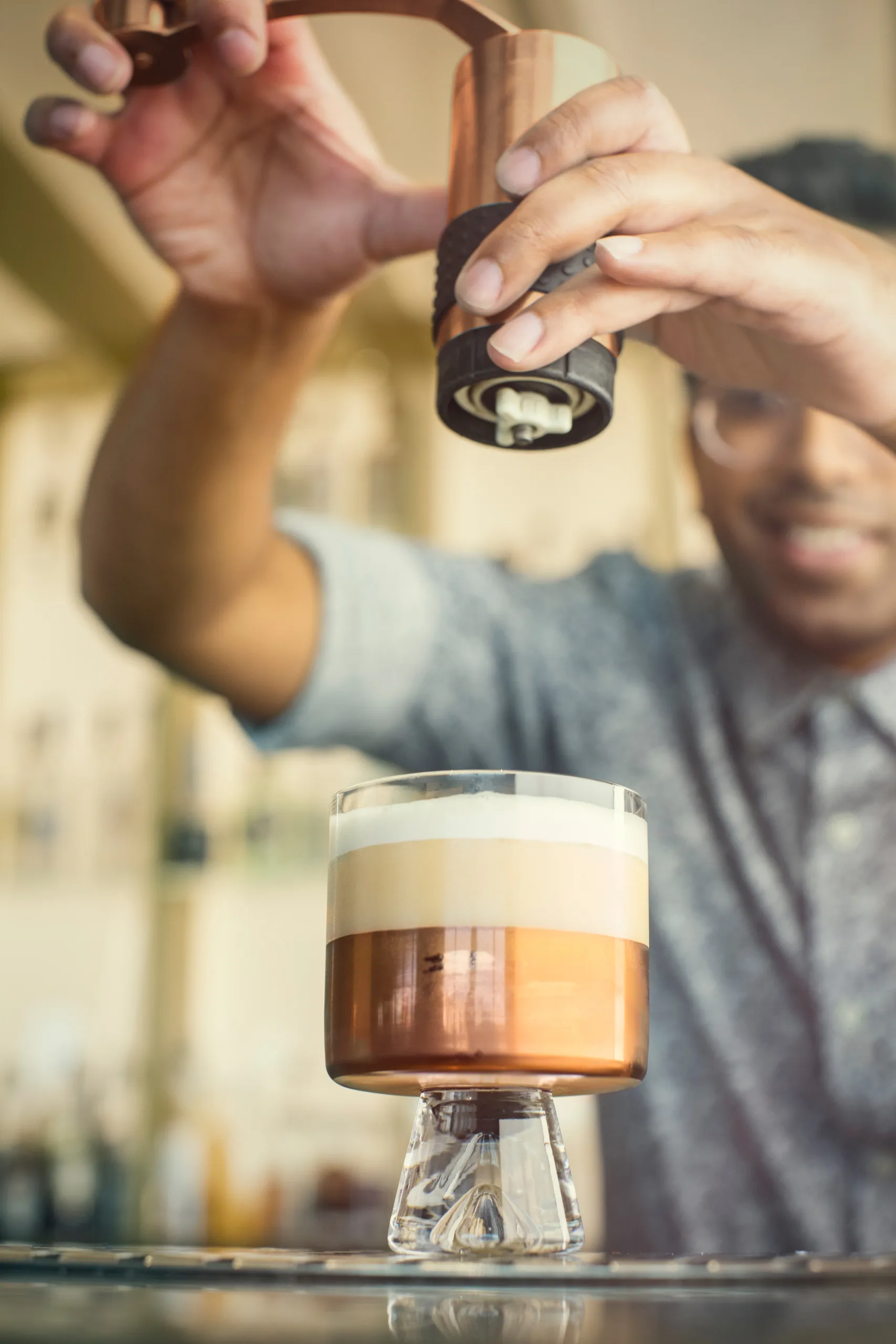 Vaso Tank Low Ball  24 cl pack de 2, Transparente-cobre Tom Dixon