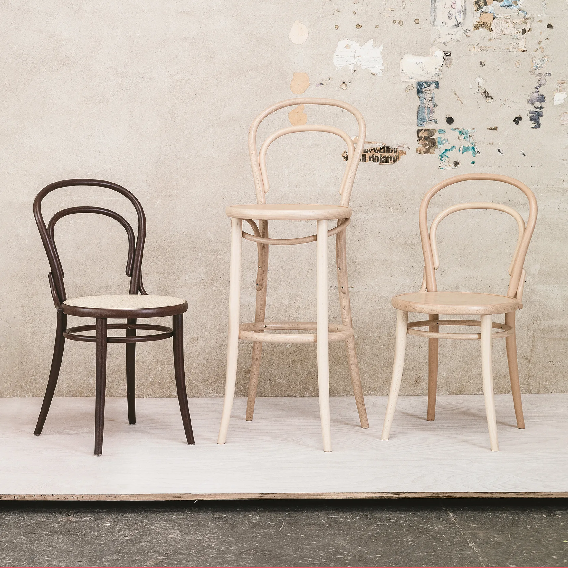 Silla Ton no.14, Coffee B4-asiento ratán New Rotting TON