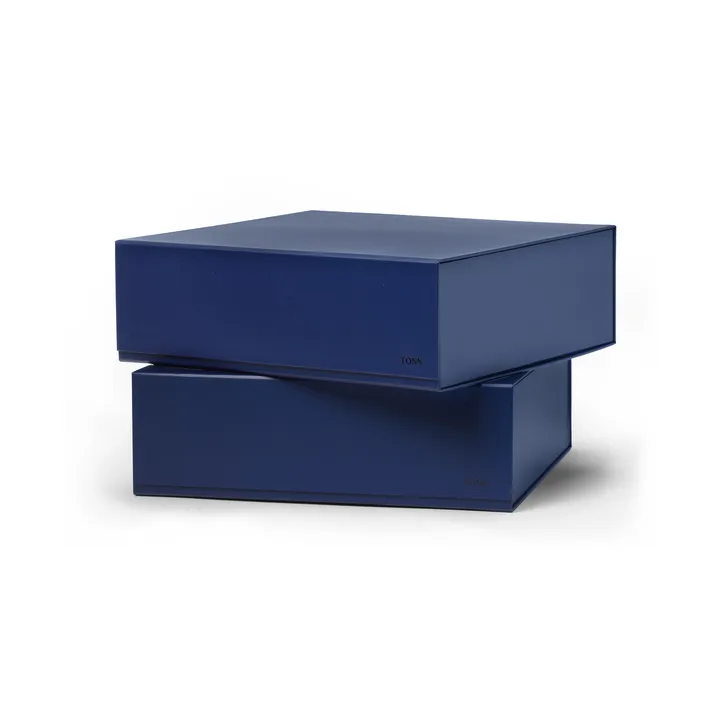 Caja de almacenamiento Pac box - Midnight blue, large 32,5×10,5×30 cm, 2-pack - TÔNN furniture