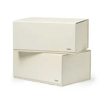 Caja de almacenamiento Pac box - Off-white, medium 30x13,5x22 cm, 2-pack - TÔNN furniture