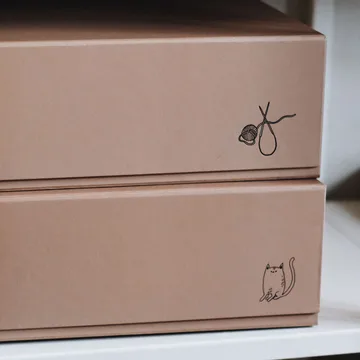 Caja de almacenamiento Pac box - TÔNN x MAJASBOK Mocca, 32,5 × 10,5 × 30 cm, 2-pack - TÔNN furniture