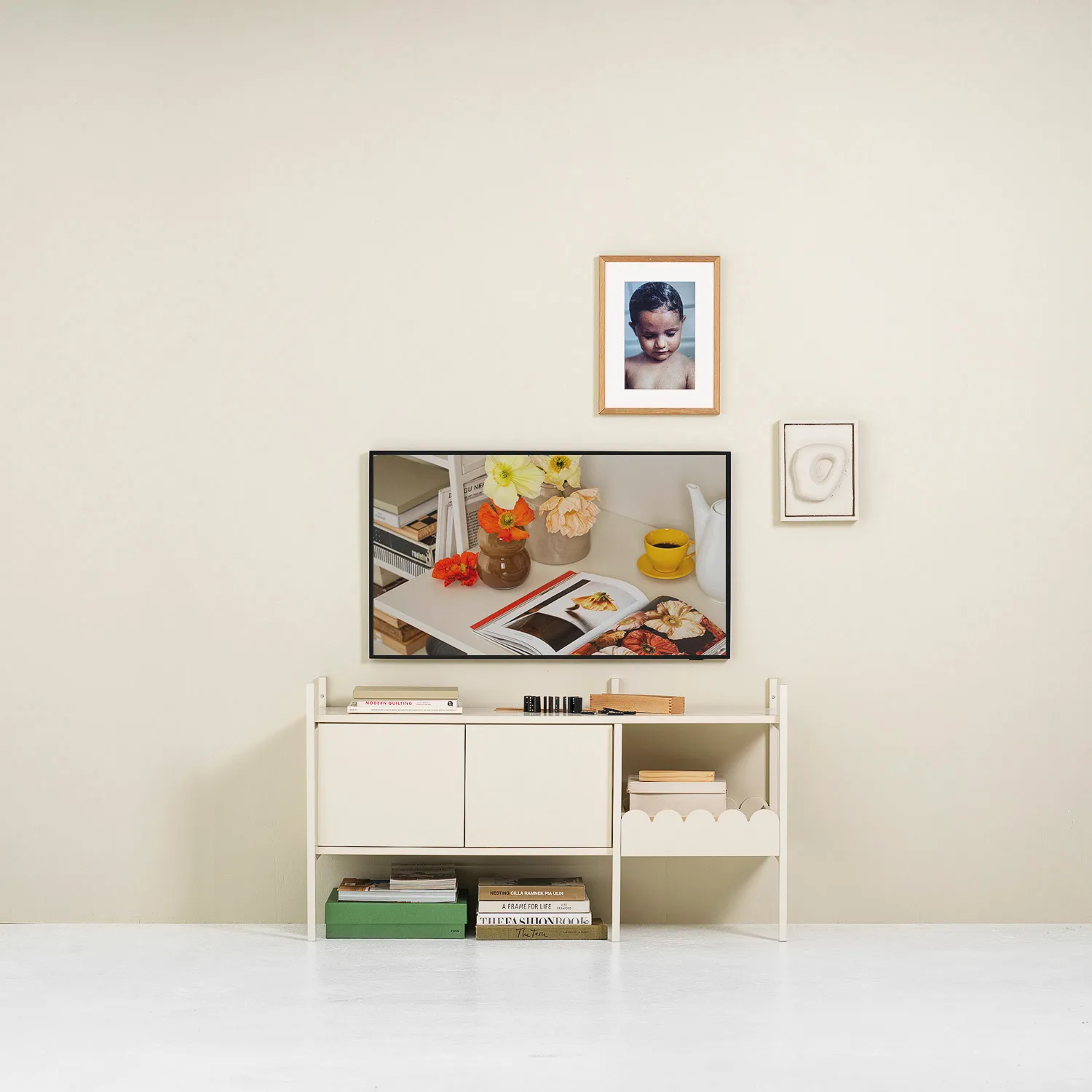 Mueble para TV Portal 123 cm - Off-white,  TÔNN furniture