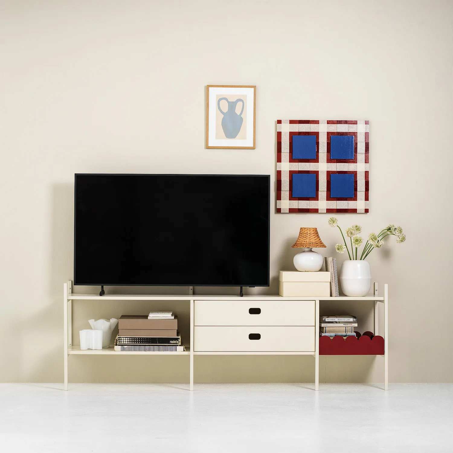 Mueble para TV Portal 201 cm - Off-white,  TÔNN furniture
