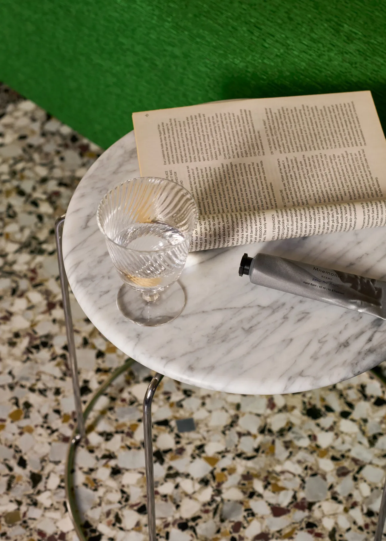 Balda superior Wire Stool VP11 Ø38 cm, Bianco Carrara mármol &Tradition