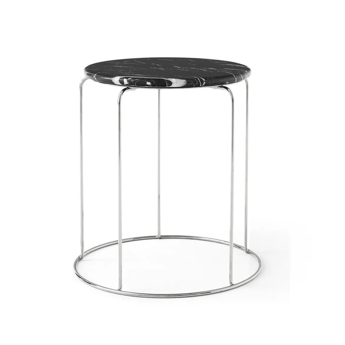 Balda superior Wire Stool VP11 Ø38 cm, Nero Marquina mármol &Tradition