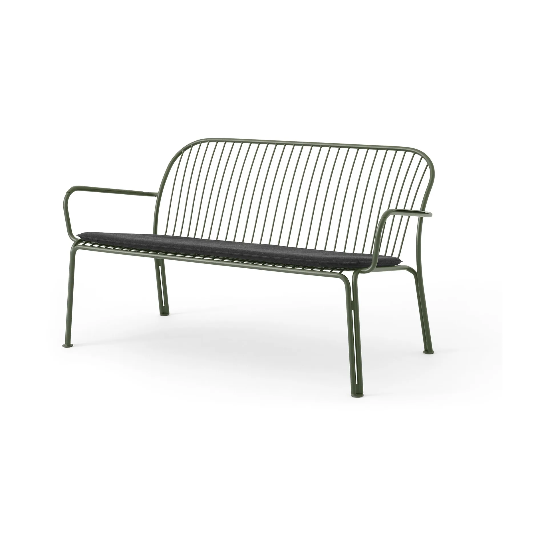 Banco Thorvald SC111 con cojín de asiento, Heritage char, 121,5 cm &Tradition