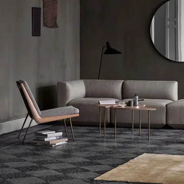 Butaca Boomerang HM1 - Tela hallingdal 130 gris, patas de roble aceitado blanco - &Tradition