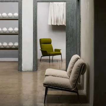 Butaca lounge Muno LN17 High back - Warm black-Vidar 0956 - &Tradition