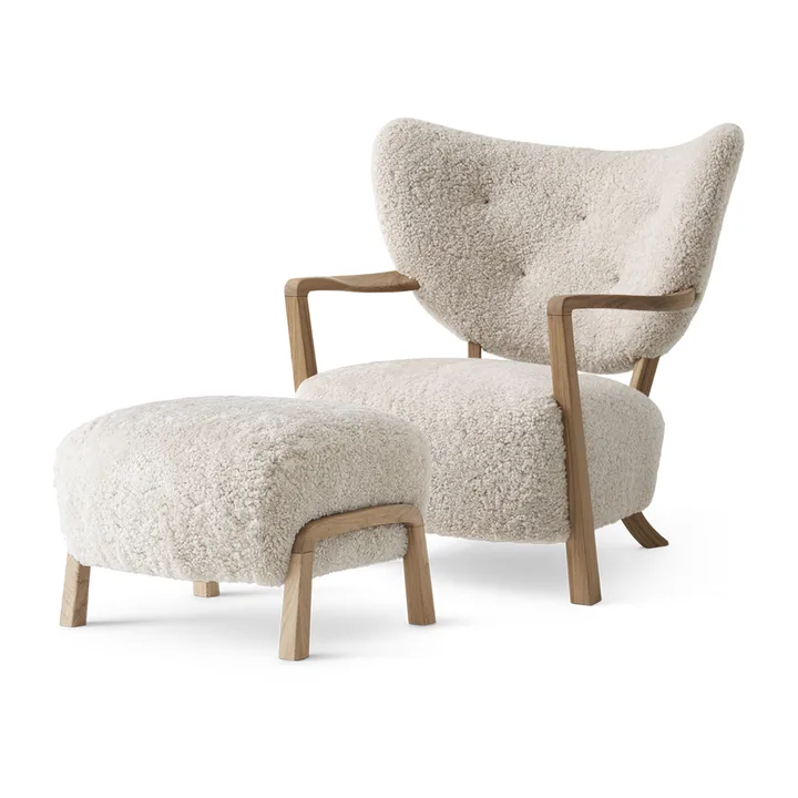 Butaca Lounge Wulff Lounge Chair ATD2 incl. puf ATD3 - roble aceitado-Moonlight - &Tradition