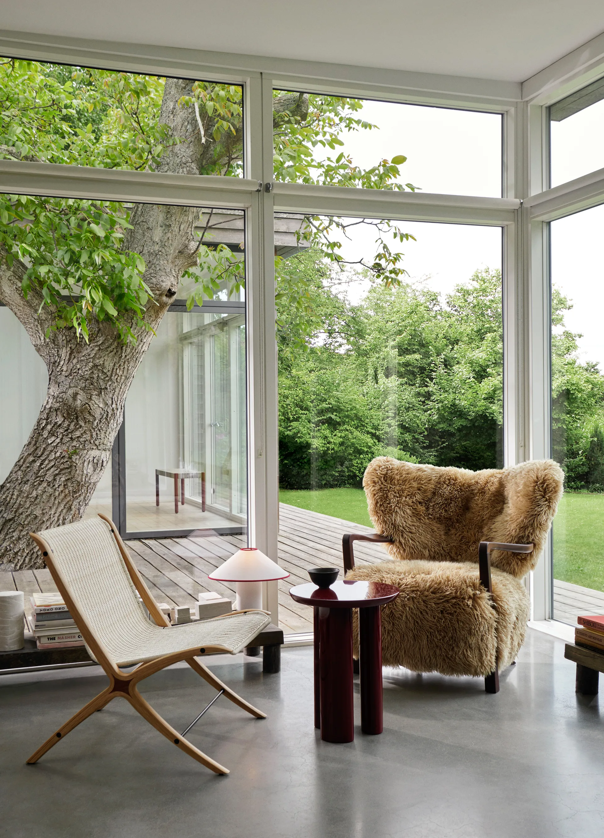 Butaca Lounge Wulff Lounge Chair ATD2, Nogal tratado-Sheepskin honey &Tradition